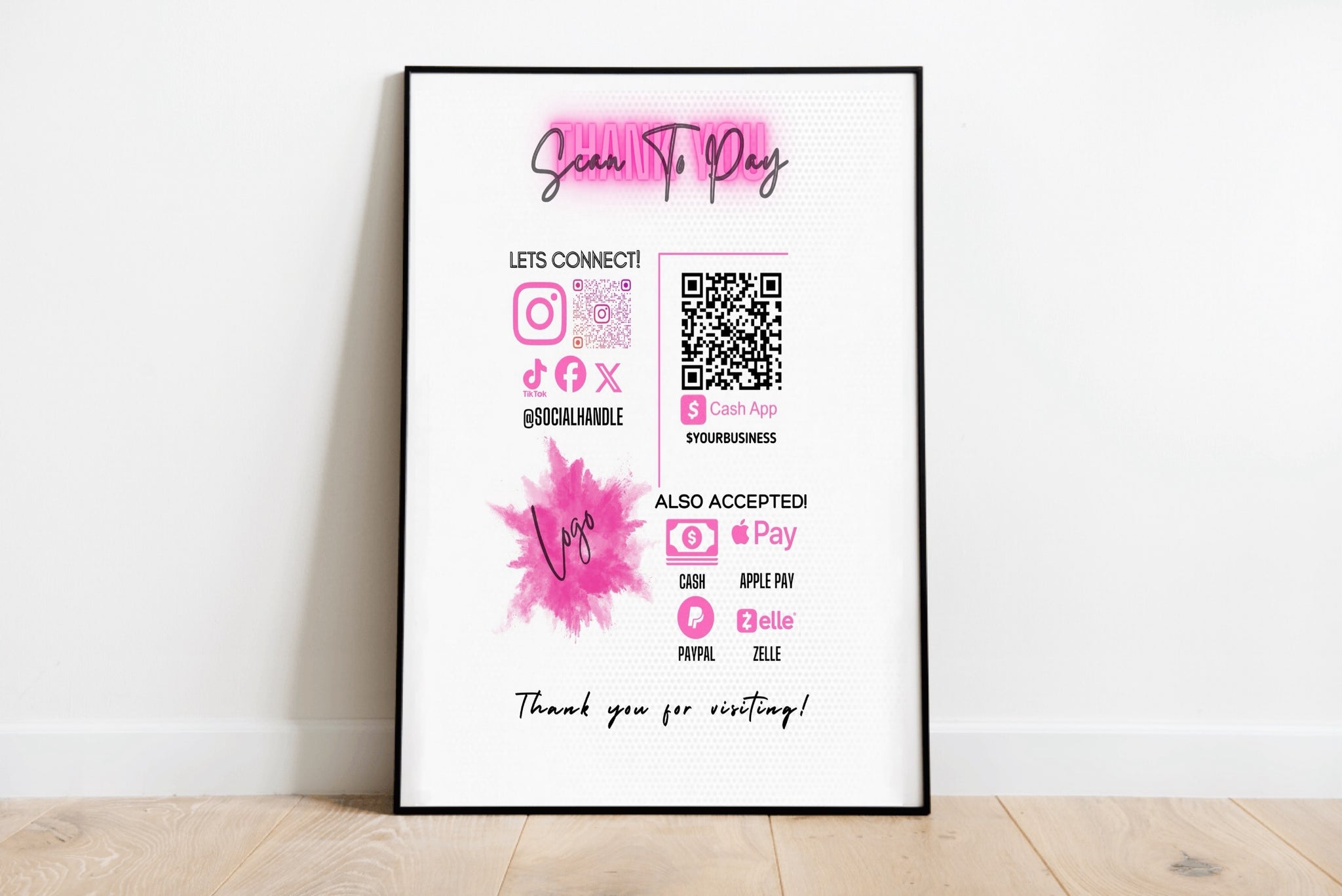 Scan to pay editable sign