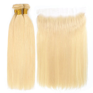 Russian blonde ‘straight’ lace frontal bundle deal