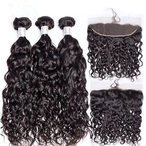 Lace frontal ‘natural wave’ bundle deal